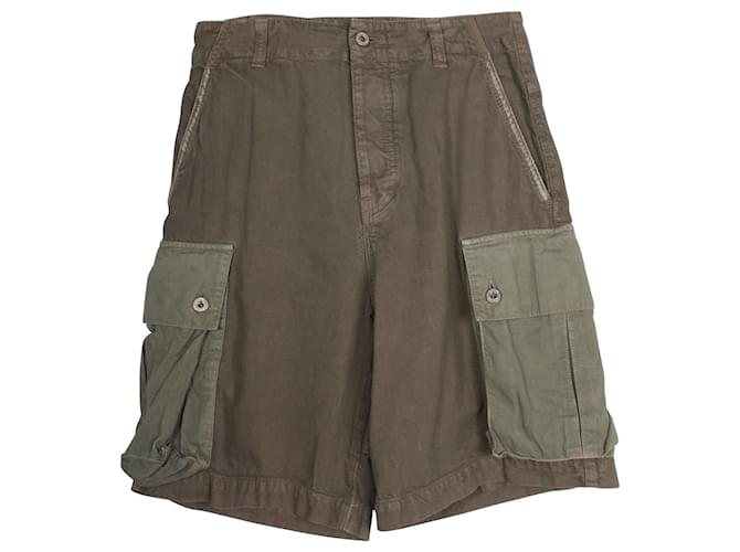 Pantaloncini cargo Loewe in cotone kaki Verde Cachi  ref.899831