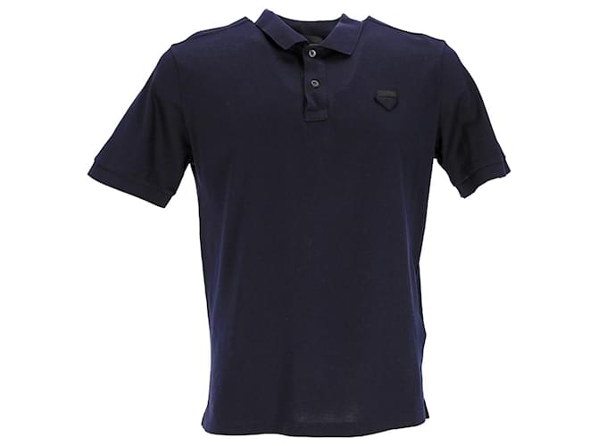 Prada-Poloshirt aus marineblauer Baumwolle  ref.899837