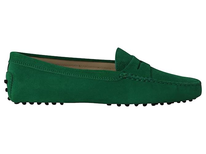 Tod's Gomino Driving Shoes in Green Suede  ref.899838