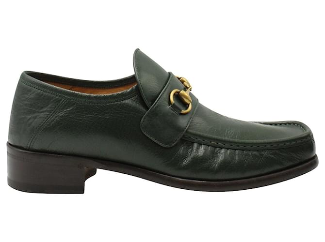 Gucci Horsebit-Loafer aus dunkelgrünem Kalbsleder Kalbähnliches Kalb  ref.899846