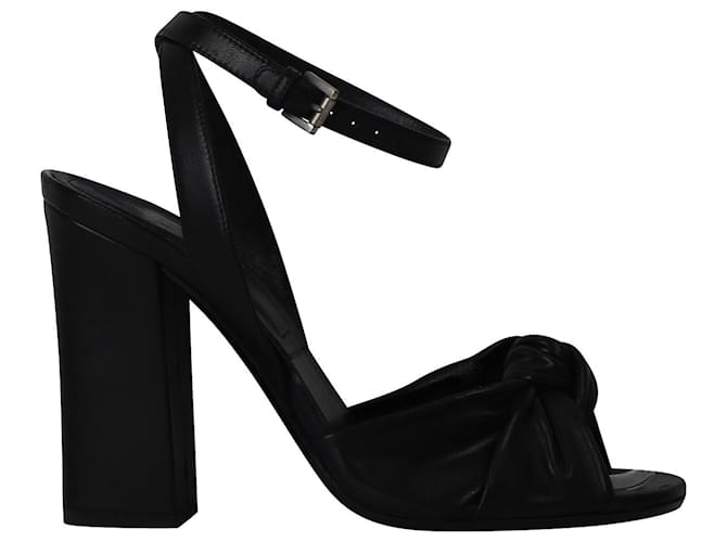 Michael Kors Gabrielle Runway Block Heel Sandals in Black Leather  ref.899851