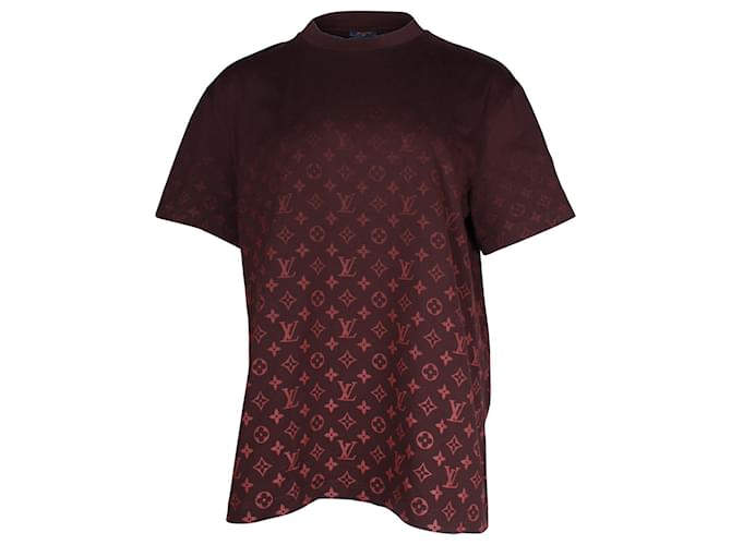 T-shirt Louis Vuitton Monogram Gradient in cotone bordeaux Bordò  ref.899870