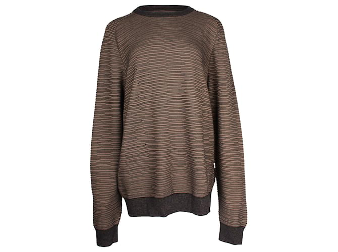 Louis Vuitton suéter oversized listrado em algodão marrom  ref.899882