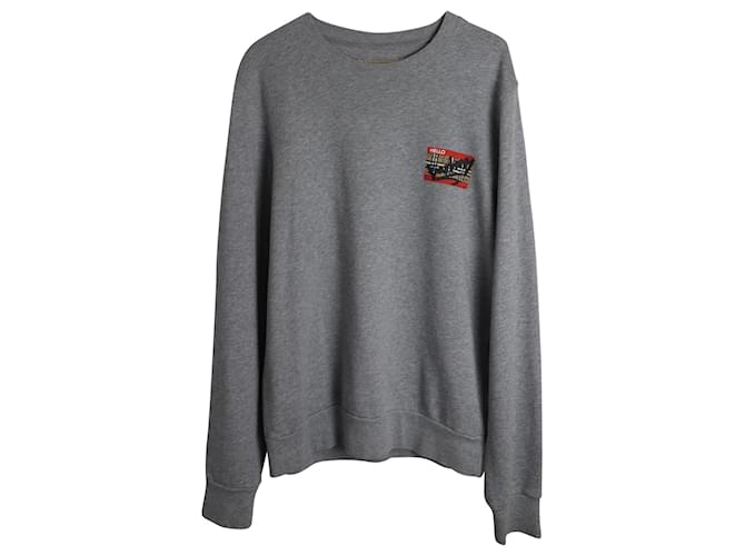 Burberry Graffiti Logo Sweatshirt in Grey Cotton  ref.899889