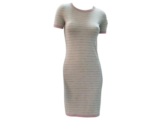 Chanel Striped Cashmere Knit Logo Embroidered Dress Multiple colors  ref.899919