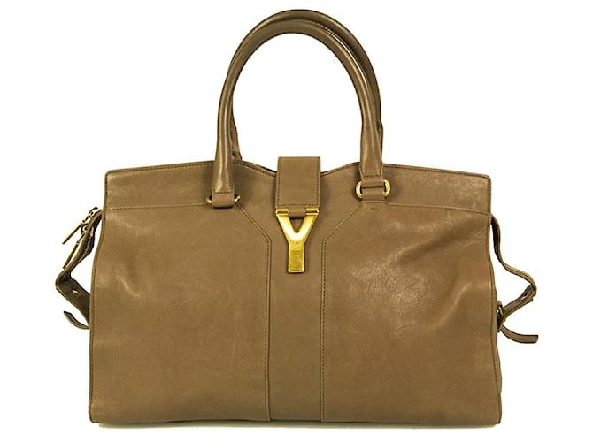 Saint Laurent YSL Leather Shopper Tote Bag