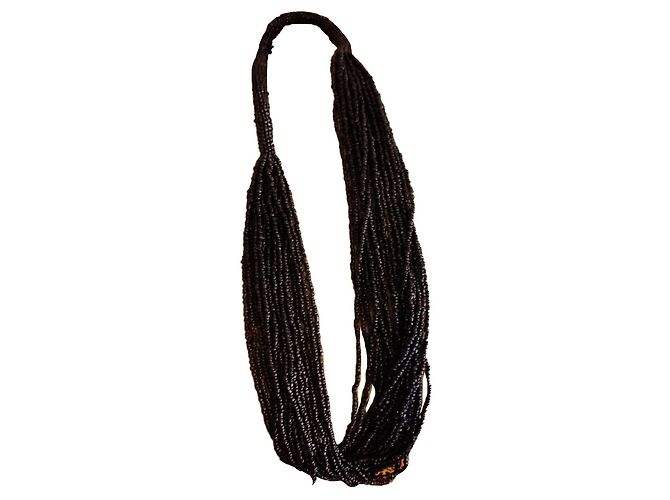 Collar de perlas marrón oscuro inconnue