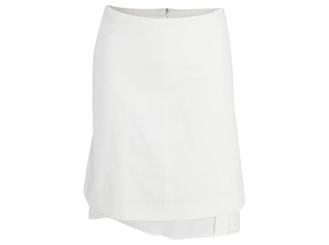 Prada Asymmetric Skirt in White Cotton  ref.900128