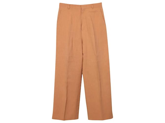 Jacquemus Le Pantalon Sauge Trousers in Orange Viscose Wool  ref.900145