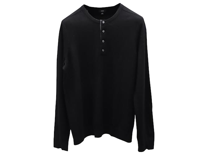 Vince Henley Sweater in Black Cashmere Wool  ref.900174