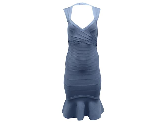 Sky blue bandage on sale dress