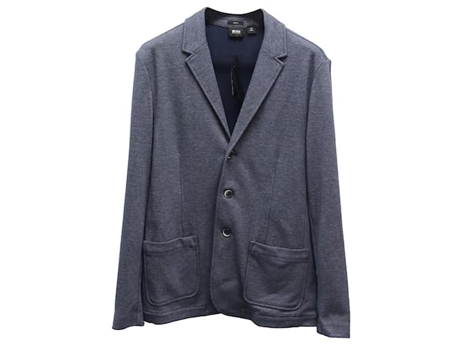 Hugo Boss Slim Fit Tailored Blazer in Blue Cotton   ref.900215