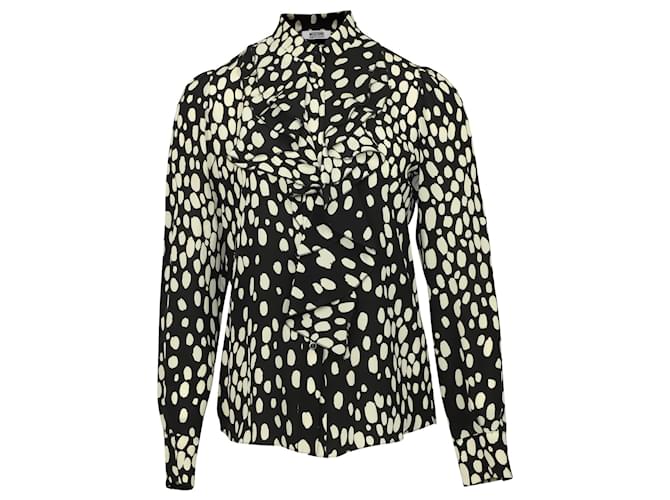 Moschino Printed Blouse in Black Silk  ref.900218