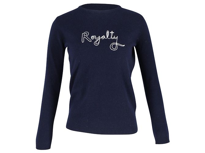 Bella Freud Royalty Pullover aus marineblauem Kaschmir