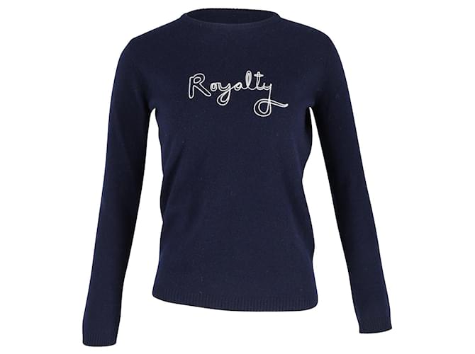 Bella Freud Royalty Jumper in Navy Blue Cashmere