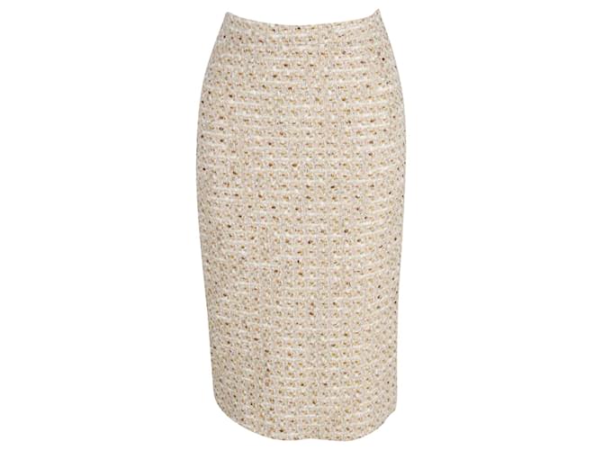 Alessandra Rich Midi Skirt in Beige Polyamide Nylon  ref.900256