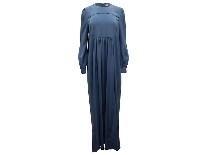 Marc by Marc Jacobs Co Maxi abito manica lunga in triacetato blu