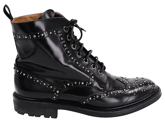 Church's Church’s Angelina Black Studded Ankle Boots in Black Leather  ref.900278