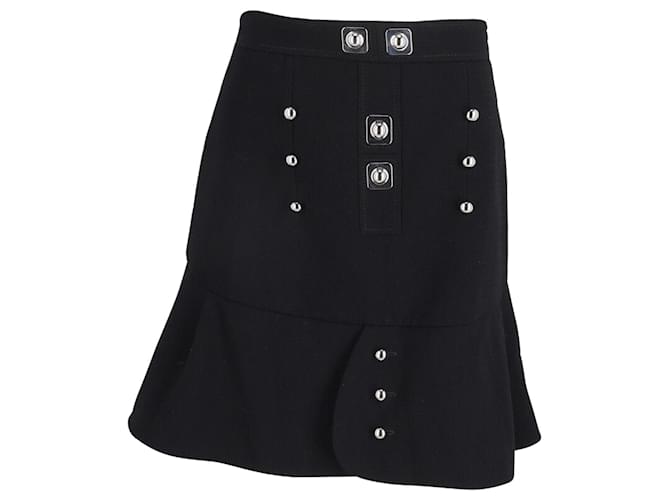 Minifalda acanalada con volantes de Peter Pilotto en lana negra Negro  ref.900325