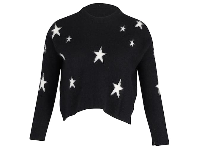 Zadig & Voltaire Loose Fit Star Sweater in Black Cashmere Wool  ref.900339