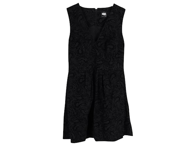 Alexander McQueen Sleeveless V-Neck Dress in Black Cotton  ref.900359