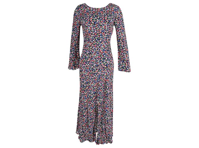Autre Marque Rixo Mimi Long Sleeves Maxi Dress in Floral Print Viscose Python print Cellulose fibre  ref.900367