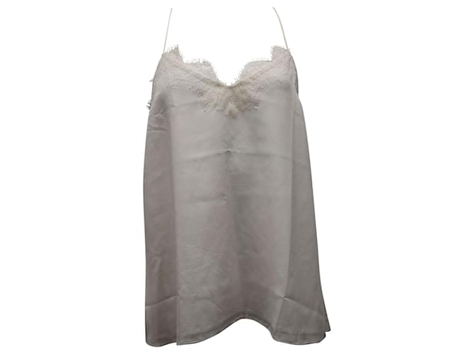Autre Marque Cami NYC Lace Trim Camisole in White Silk   ref.900373