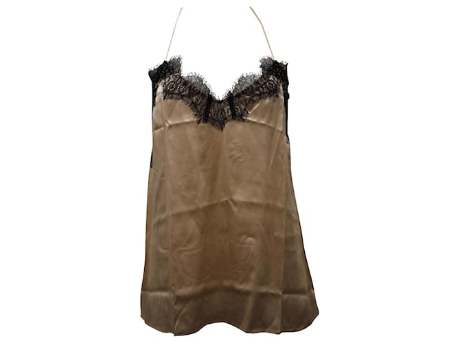 Autre Marque  Cami NYC Lace Trim Camisole in Black and Peach Silk  Multiple colors  ref.900377