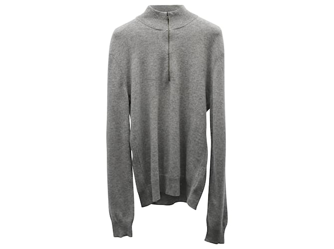 Theory Half Zip Pullover in Grey Cashmere Wool  ref.900400