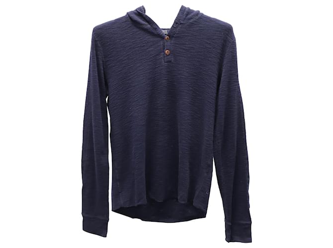 Vince Hooded Sweatshirt in Navy Blue Cotton  ref.900402