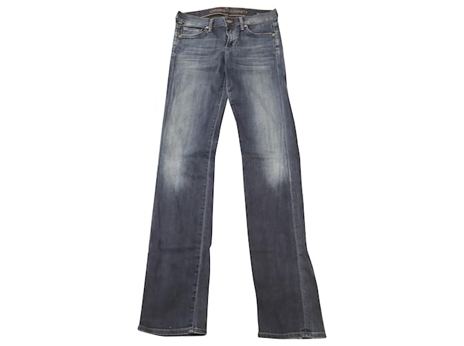 Citizens of Humanity Jeans Ava cintura baixa corte reto em algodão azul  ref.900467