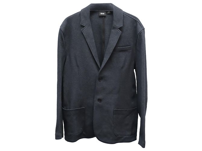 Blazer sartoriale slim fit Hugo Boss in cotone blu navy