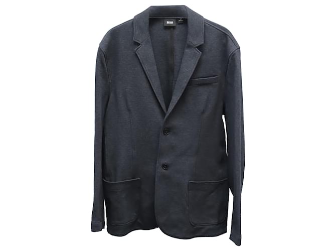 Hugo Boss Slim Fit Tailored Blazer in Navy Blue Cotton  ref.900502