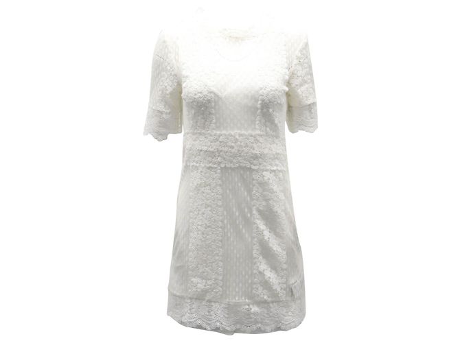 Maje Revanta Spitzenkleid aus weißem Polyester Roh