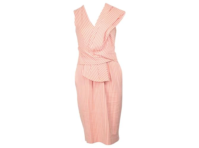 Sportmax Stripe Print Dress in Orange Cotton  ref.900520