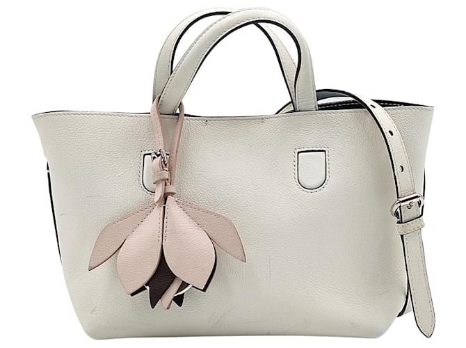 Bolsa tiracolo mini Christian Dior Blossom em couro branco  ref.900531