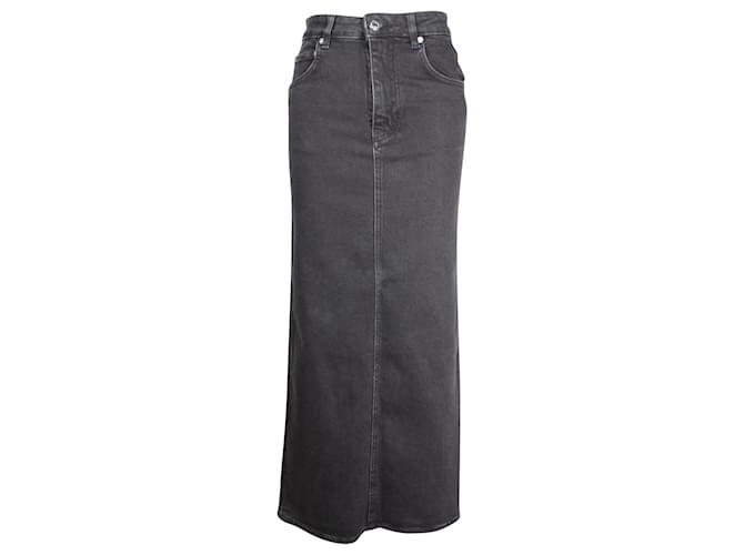 Extra langer Maje-Jeansrock aus schwarzer Baumwolle  ref.901191