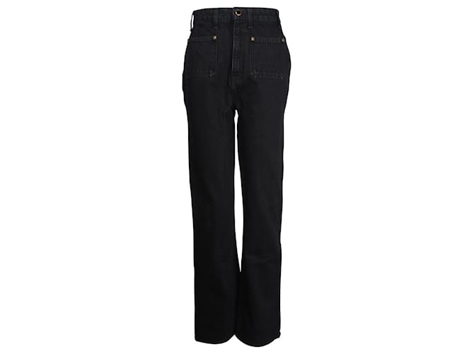 Khaite Isabella Rigid Straight Leg Jeans aus schwarzer Baumwolle  ref.901193