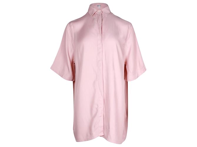 Loewe Collared Shirt Mini Dress in Pink Viscose Cellulose fibre  ref.901201
