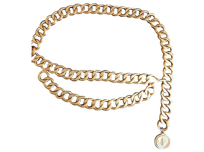 Cambon Chanel cinturón de cadena dorada Dorado