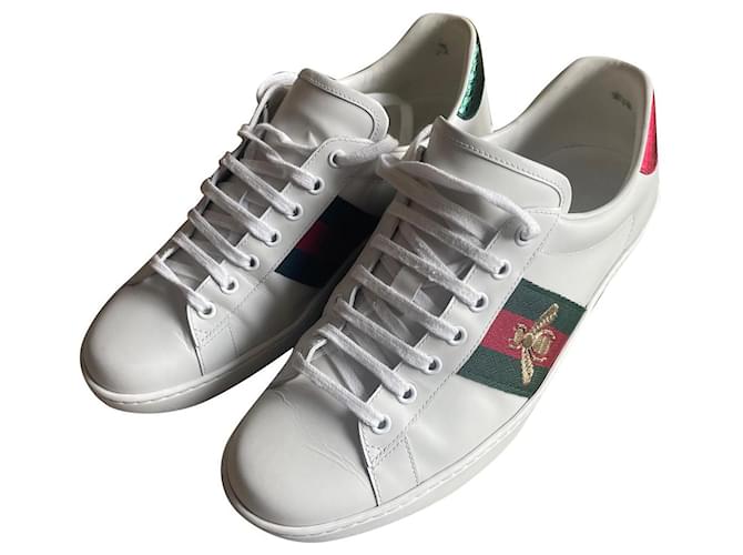 Gucci Ace bee sneakers White Leather  ref.901218