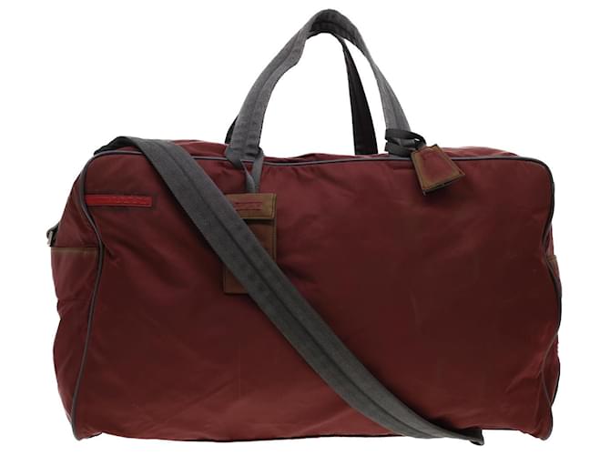 PRADA Boston Tasche aus Nylon 2Weg Red Auth hk675 Rot  ref.901266
