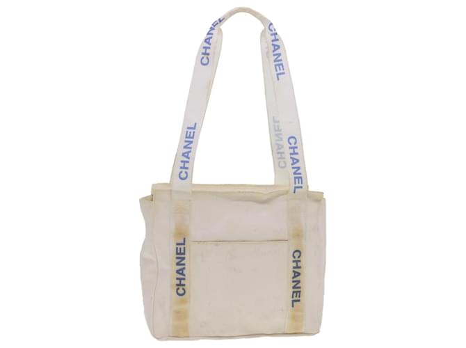 CHANEL Shoulder Bag Nylon White CC Auth bs4932  ref.901291