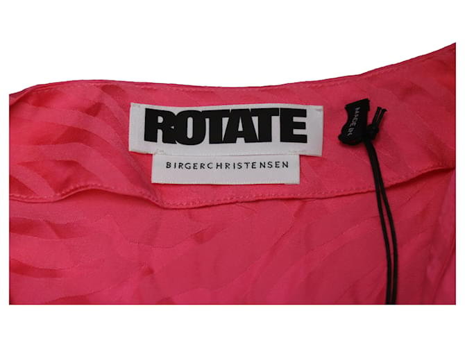 Autre Marque Rotate Birger Christensen Bridget Langarm-Midikleid aus rosa Viskose Pink Zellulosefaser  ref.901499