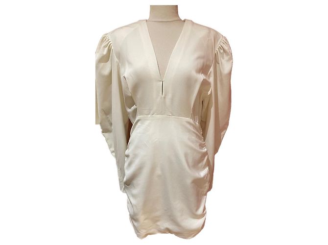 Isabel Marant Kleid Elfenbein Lyocell Elastan Größe 42 Creme