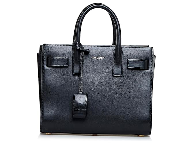 Sac De Jour Nano Leather Tote in Black - Saint Laurent