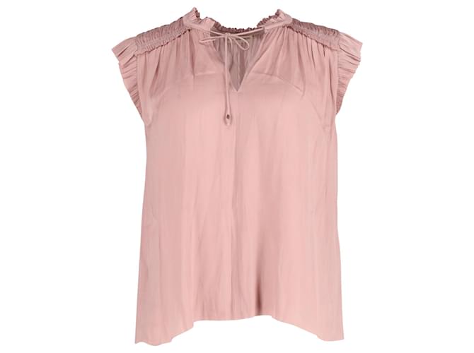 Ulla Johnson Plissee-Bluse aus rosa Polyester Pink  ref.901576
