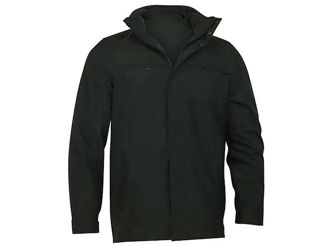 Prada-Jacke mit Trichterkragen aus schwarzem Nylon  ref.901595