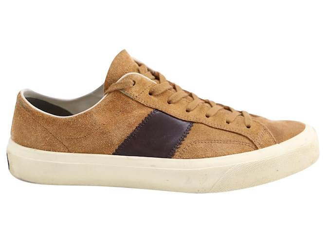 Tom Ford Cambridge Sneakers in Camel Suede Yellow  ref.901600