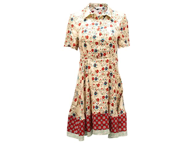 Sandro Paris Ayeon Floral Shirt Dress in Multicolor Silk Python print  ref.901610